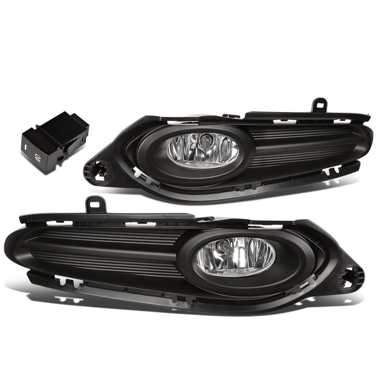 2016-2018 Honda HR-V Fog Lights with Switch & Bezel - Chrome/Clear