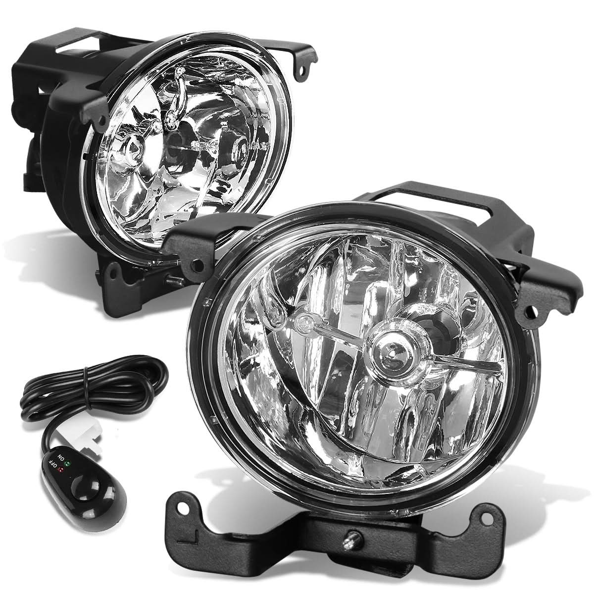 2003-2006 Hyundai Accent Fog Lights with Switch - Chrome/Clear