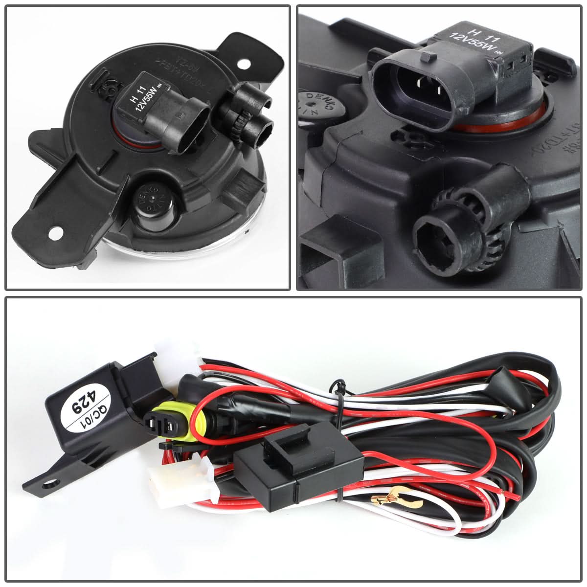 2014-2016 Nissan Rogue Fog Lights with Switch & Bezel - H11 Bulb