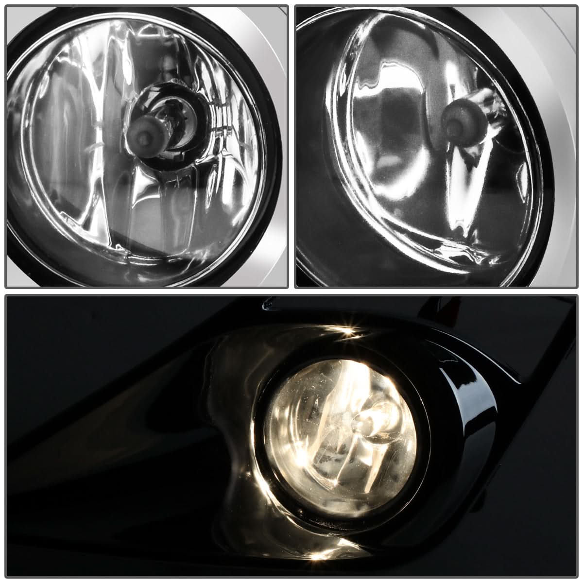 2013-2016 Scion FR-S Fog Lights with Switch & Bezel H11 Chrome Clear