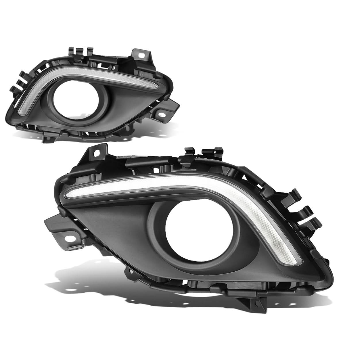 2014-2016 Mazda 6 Fog Light Cover with DRL Strip - Black/Chrome