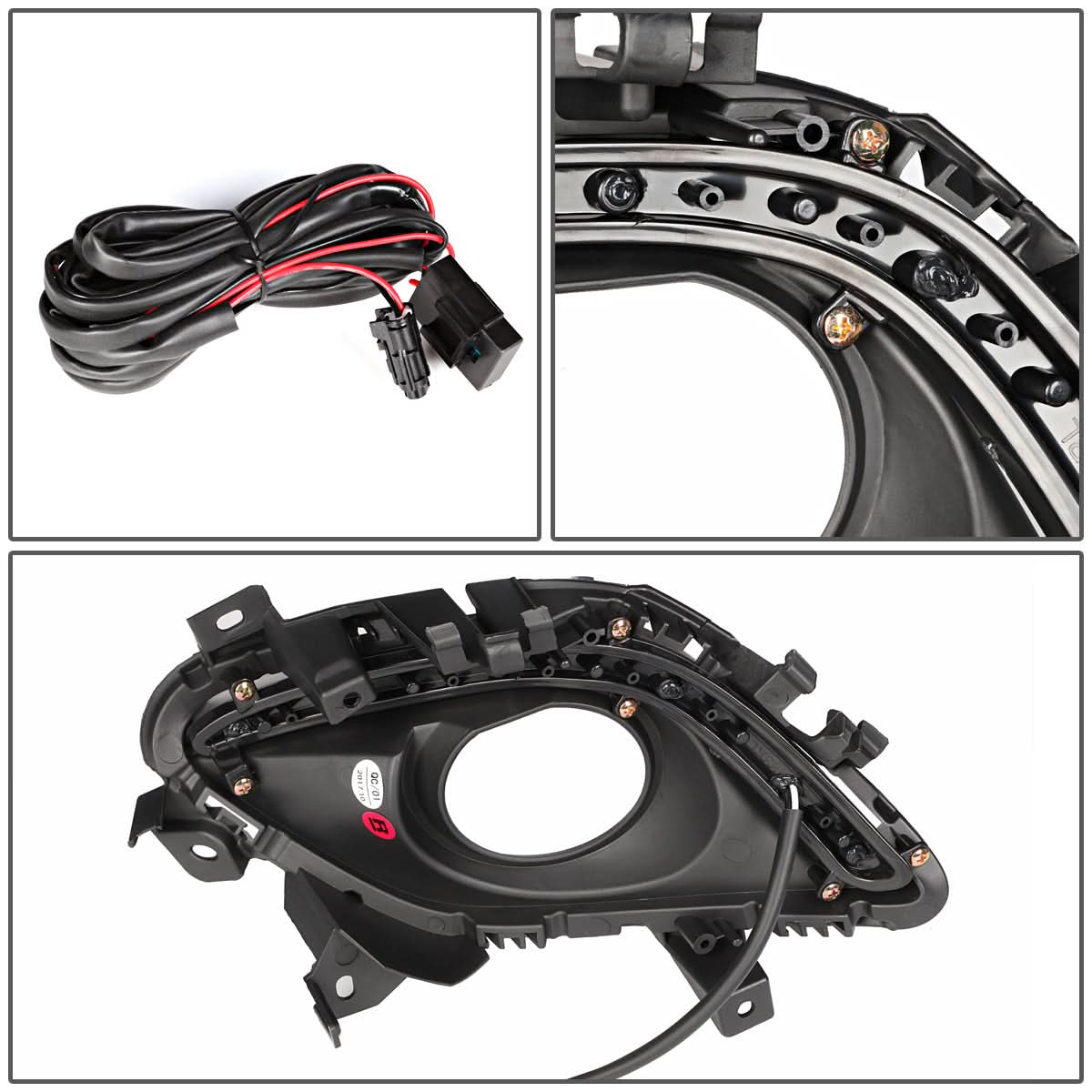 2014-2016 Mazda 6 Fog Light Cover with DRL Strip - Black/Chrome