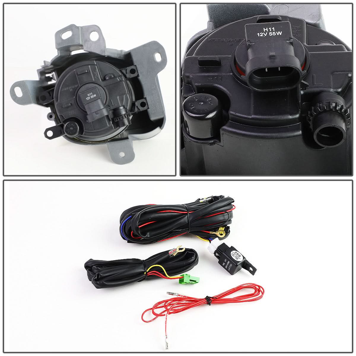 10-12 Toyota Prius Fog Lights with Switch & Bezel - H11 Amber