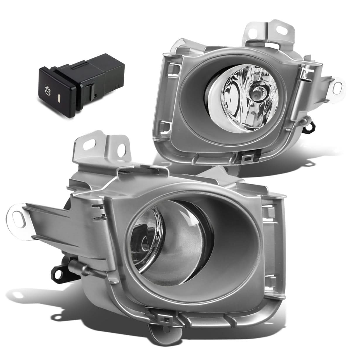 2010-2012 Toyota Prius Fog Lights with Switch & Bezel - H11 Chrome