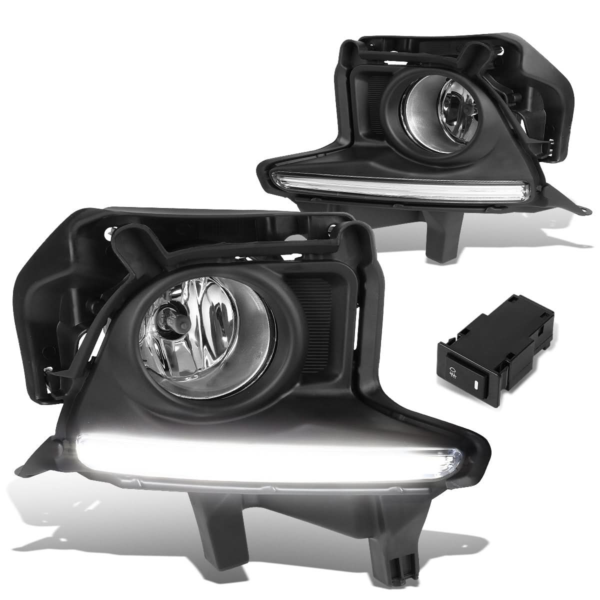 2014-2016 Toyota Highlander Fog Lights with Switch Black Bezel Chrome