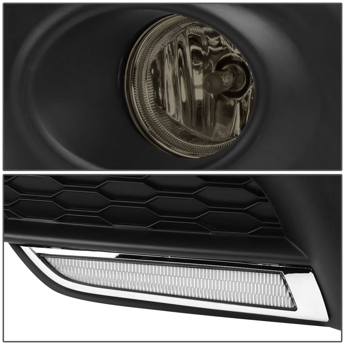 2016-2017 Honda Civic Sedan/Coupe Fog Lights with LED DRL Bezel