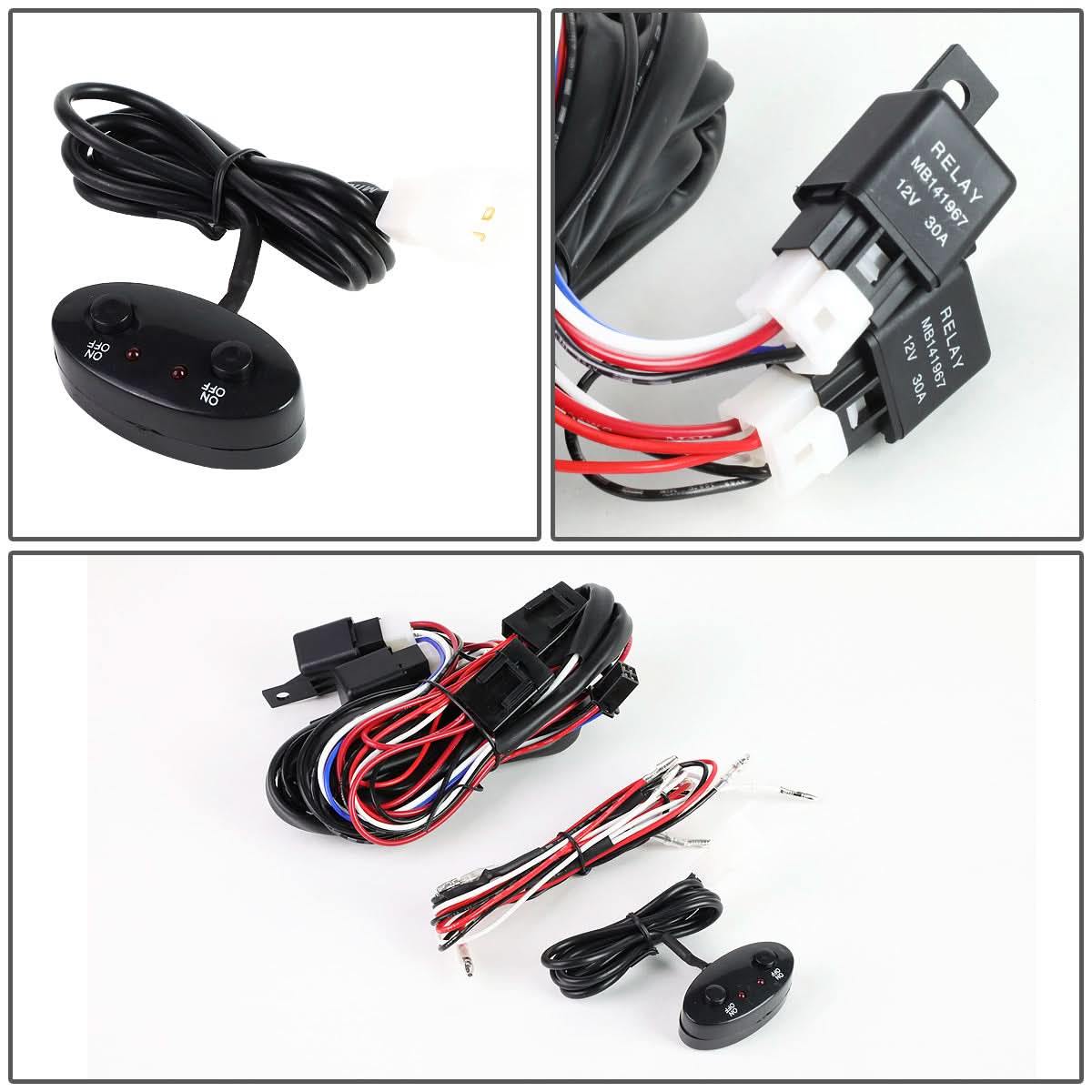 Universal Fog Lights Roof Top Running Light with Switch H3 Clear