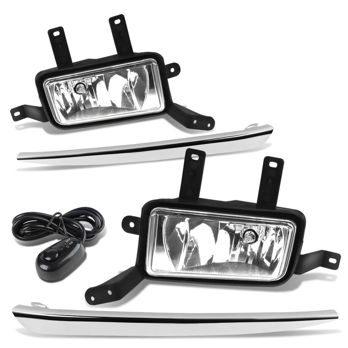 15-20 Chevy Tahoe Suburban Fog Lights with Switch Chrome Bezel