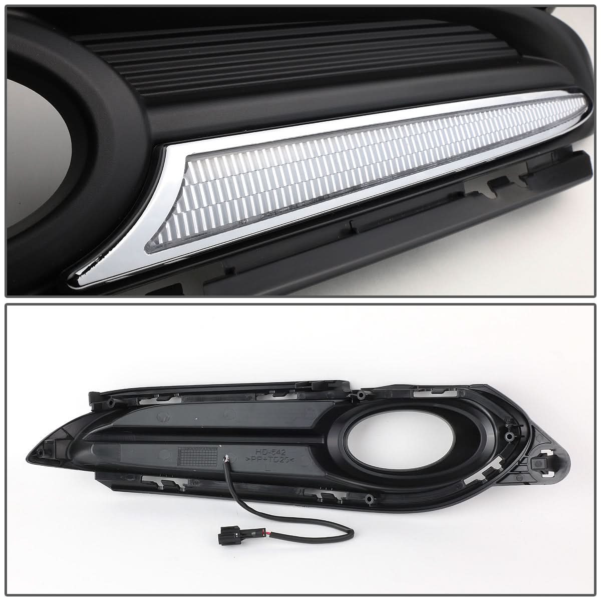 2016-2018 Honda HR-V Fog Light Cover with DRL Strip - Black/Clear