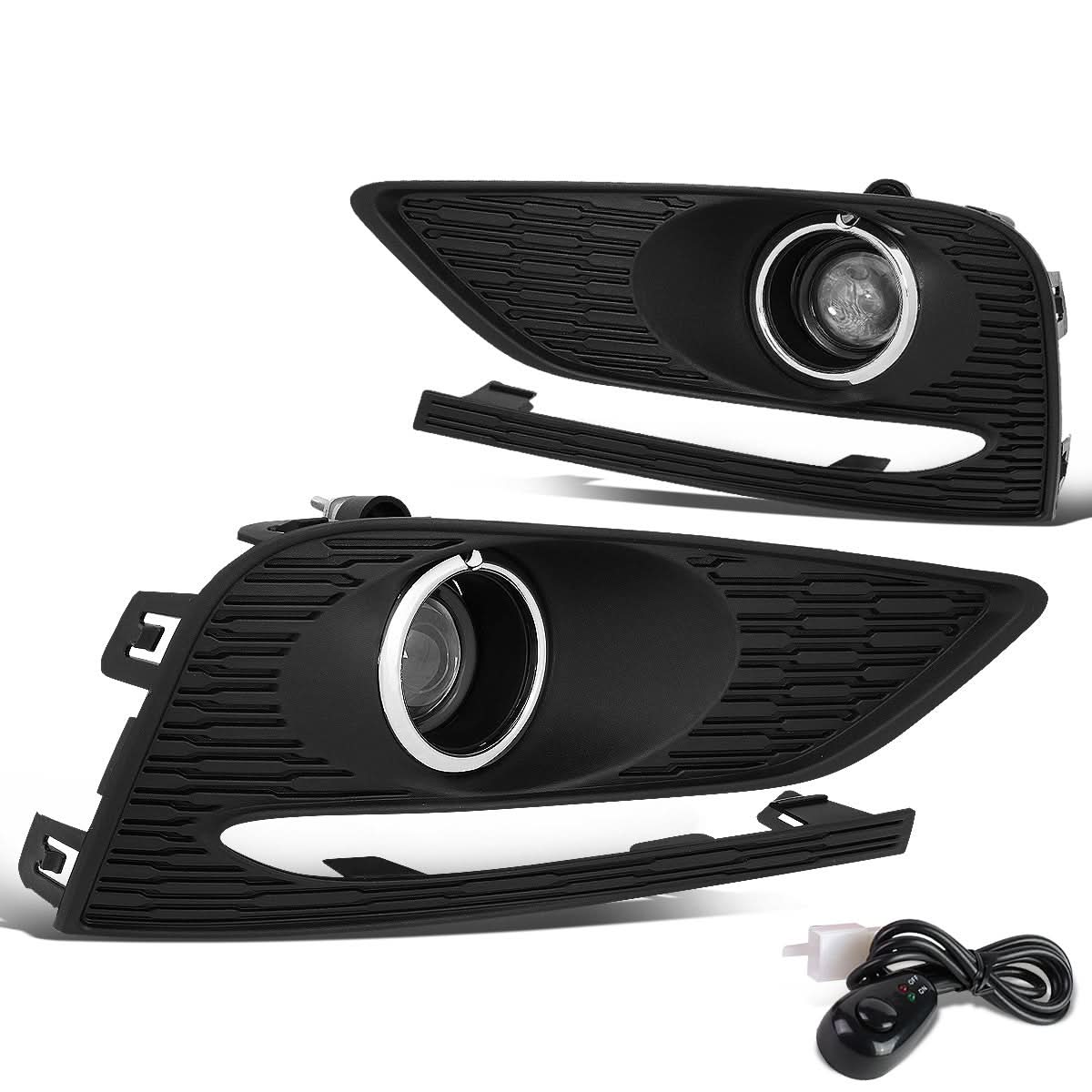 2016-2018 Chevrolet Cruze Fog Lights with Switch & Bezel Chrome/Clear