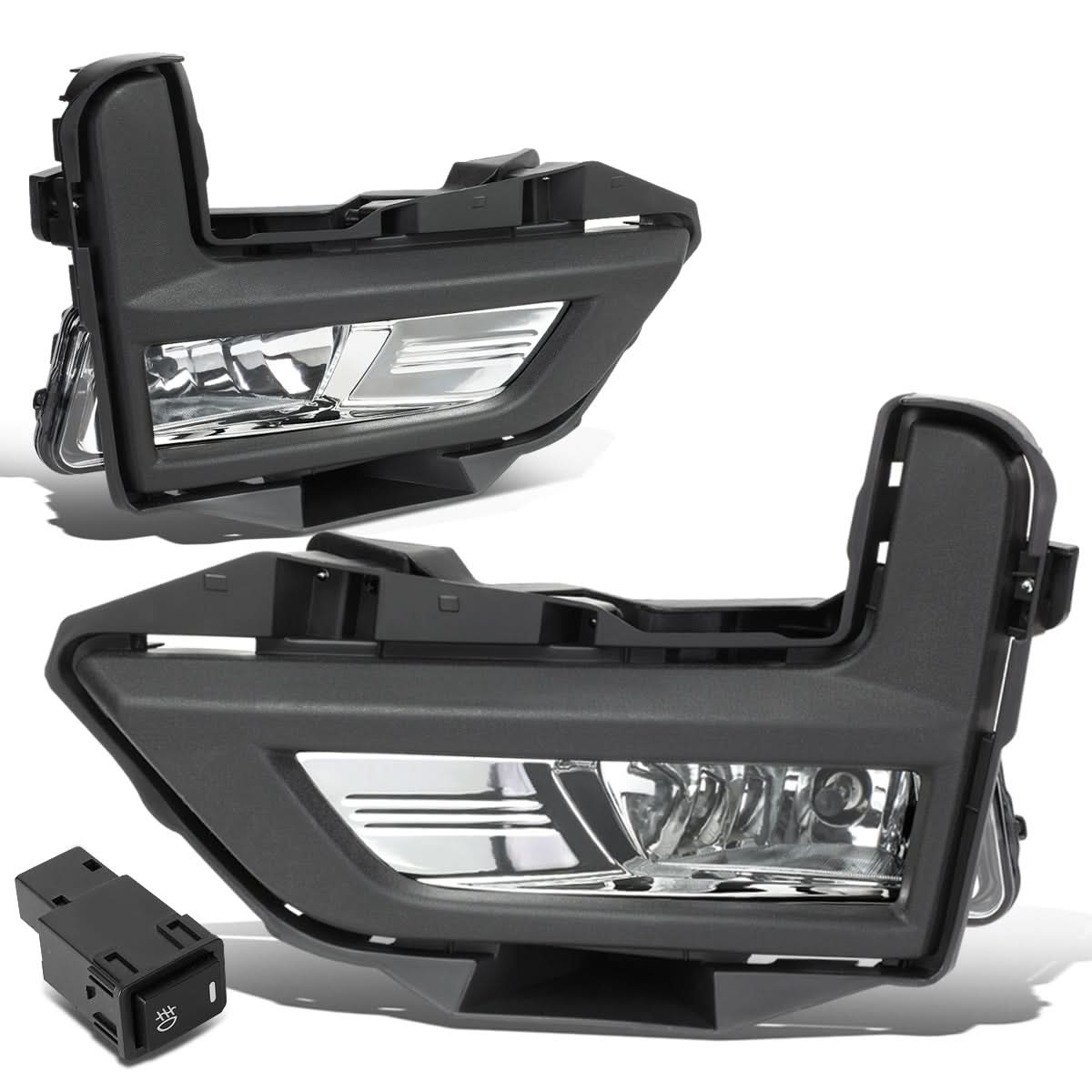 17-18 Nissan Rogue Fog Lights with Black Bezel Chrome Clear