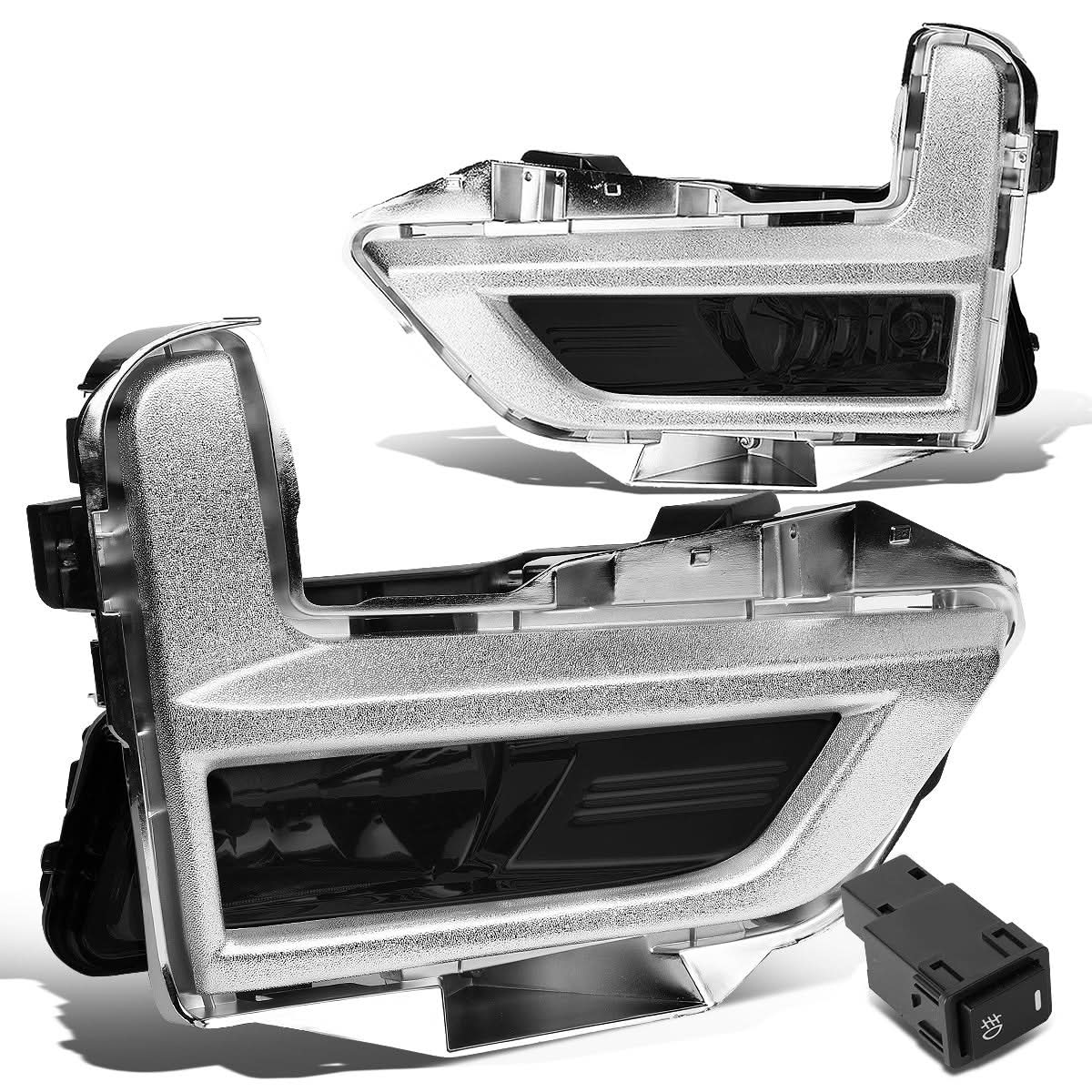 2017-2018 Nissan Rogue Smoke Fog Lights with Chrome Bezel