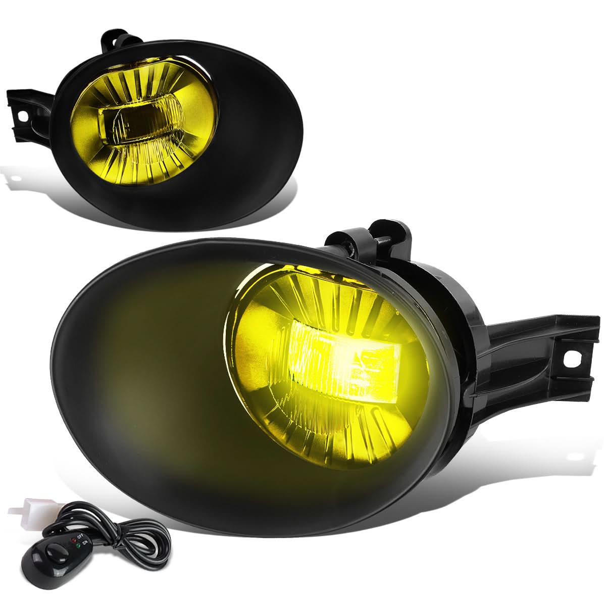 02-09 Dodge Ram Fog Lights with Switch & Bezel - Amber Steel Bumper