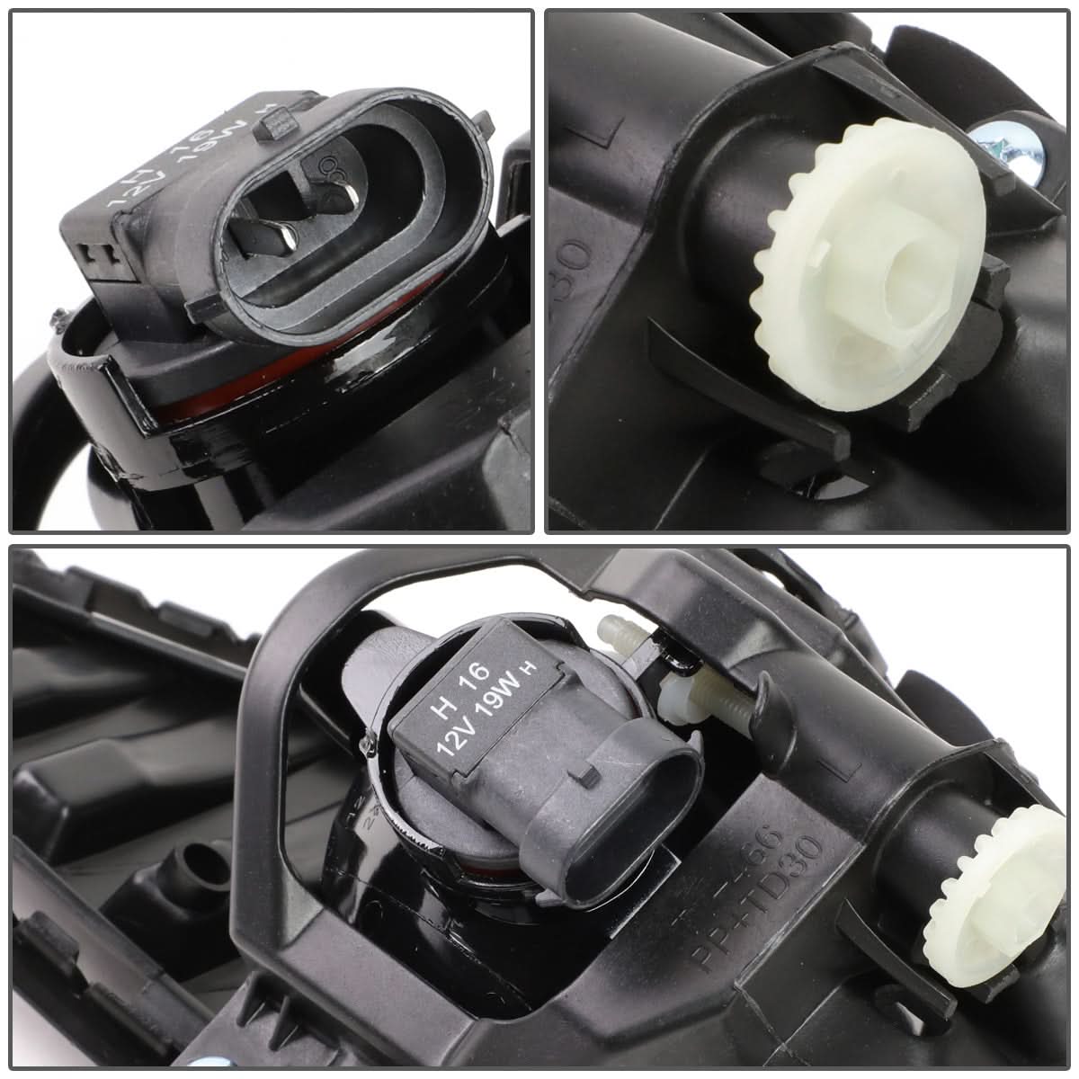 2019-2020 Toyota RAV4 Fog Lights with Switch Black Bezel Chrome