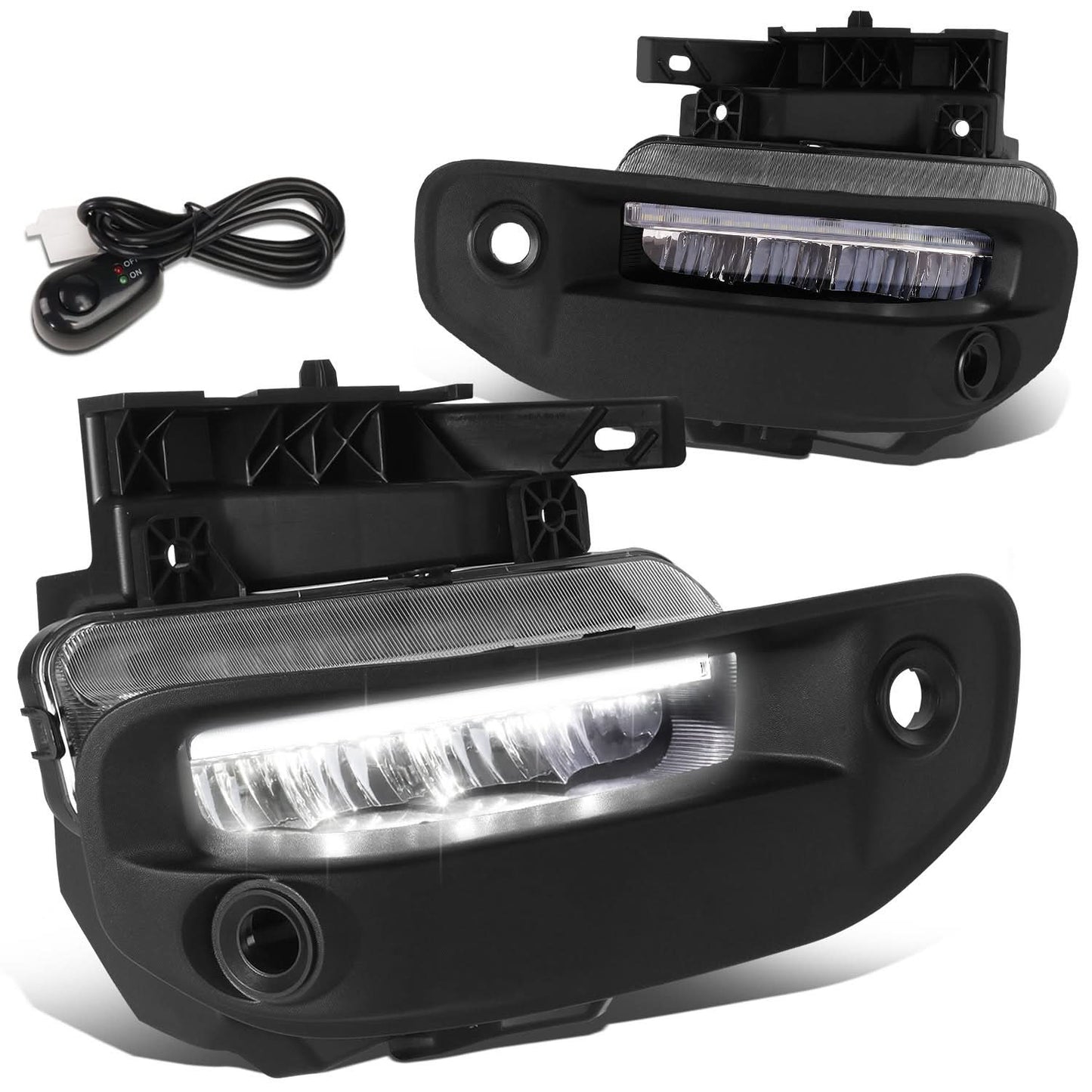 2019-2022 RAM 1500 LED DRL Fog Lights Chrome Clear