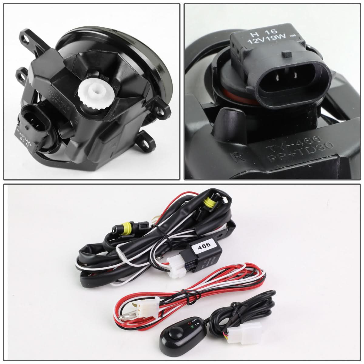 Toyota Lexus Fog Lights with Switch H16 Bulb Smoke Lens Multi-Model