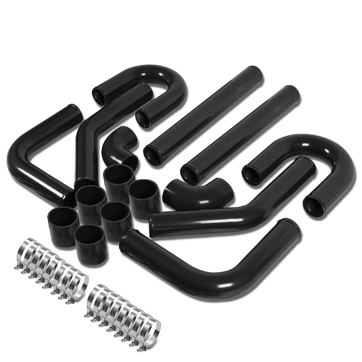 Universal 2.25" Aluminum Intercooler Piping Kit - 8PC w/ Clamps