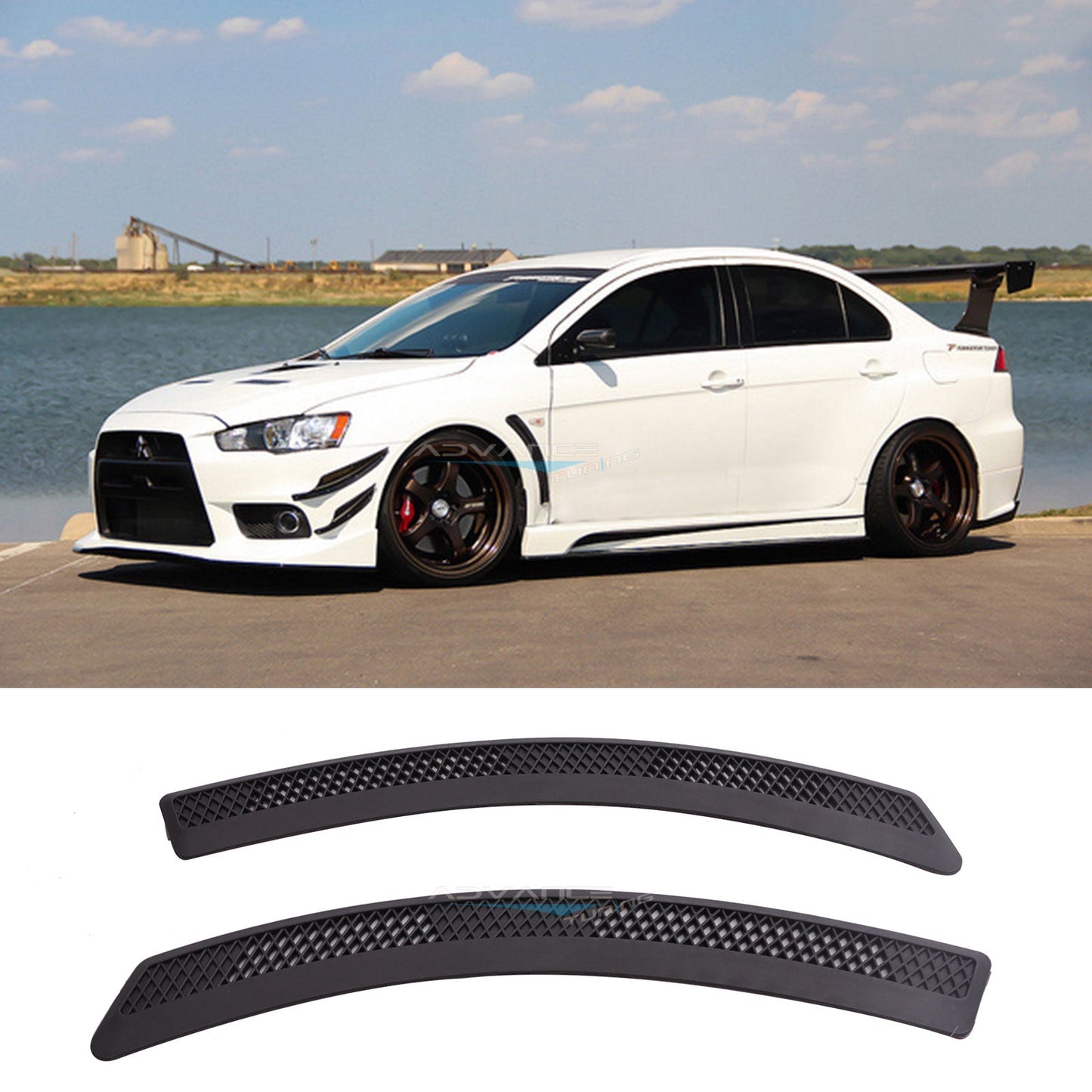 17" x 2" Universal Matte Black Side Vent Diffuser Polypropylene Add On