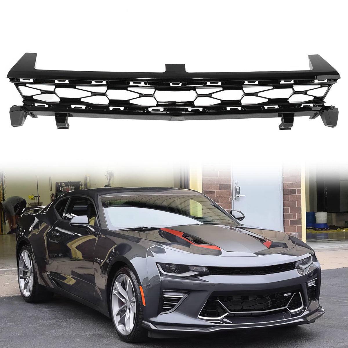 2016-2018 Chevy Camaro 50th Anniversary Black Front Upper Grille