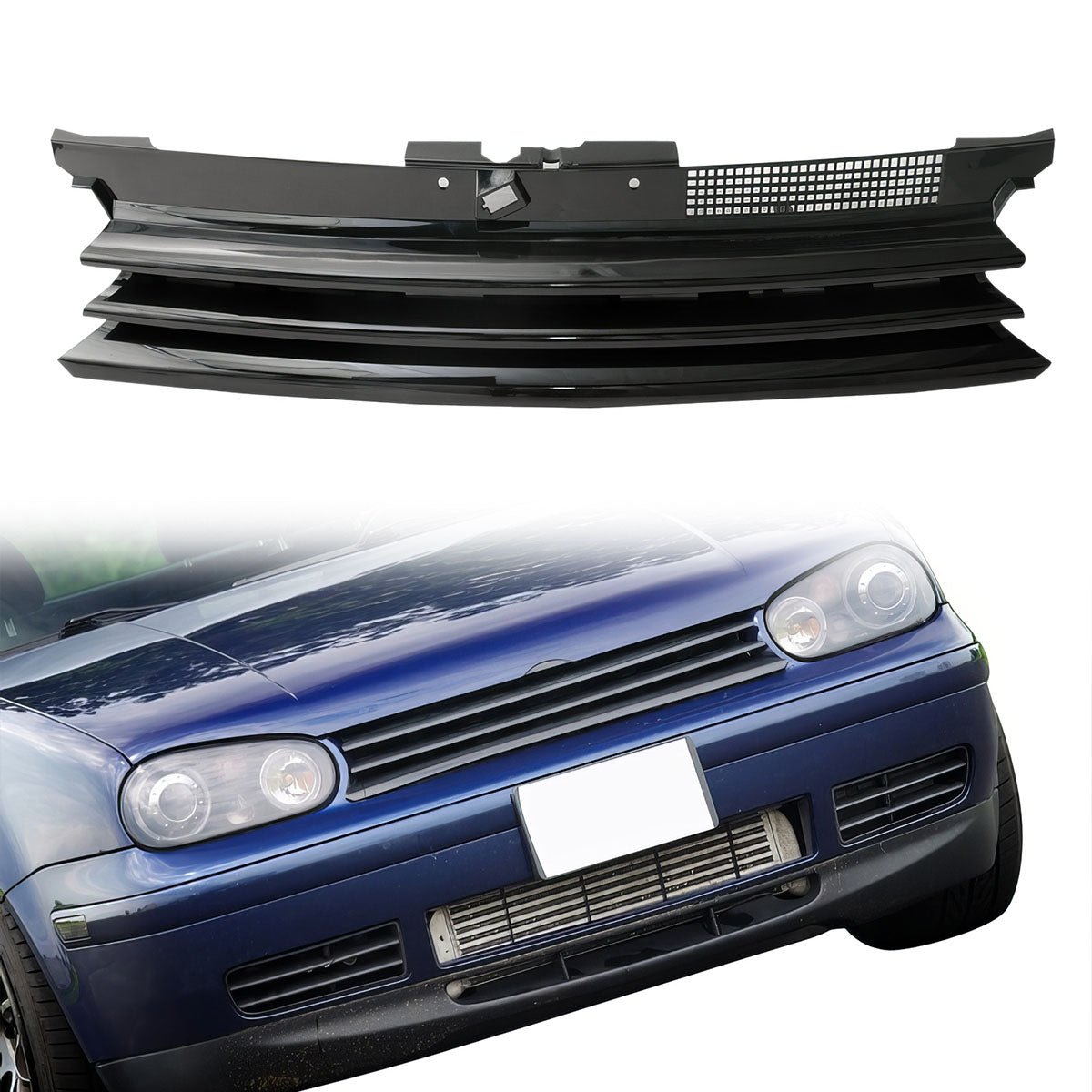 1999-2006 Volkswegen Golf MK4 GTI R32 Badgeless Black Front Grille ABS