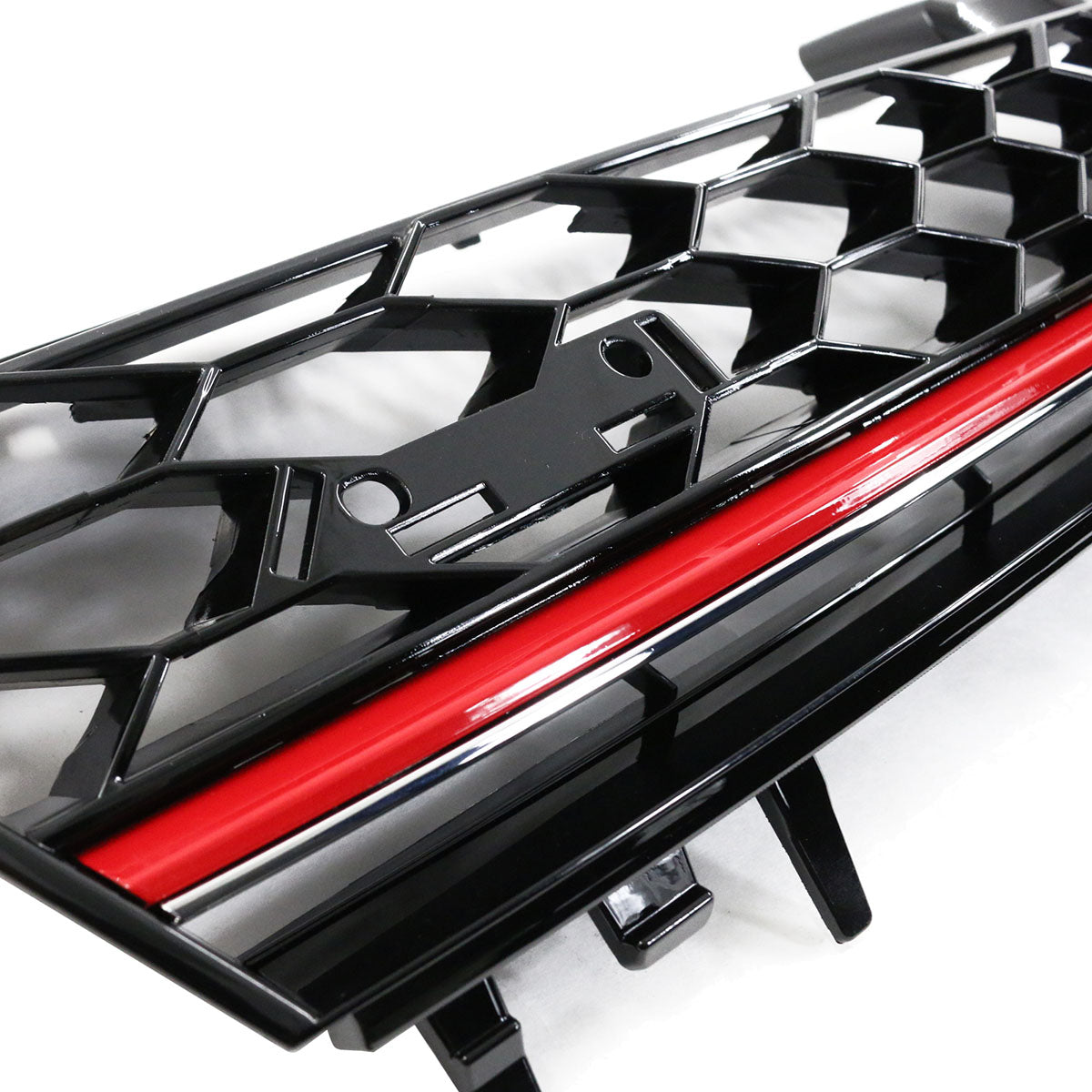 Fits 15-17 Golf MK7 Mesh GTI Red Trim Front Grille Logo Badge Base