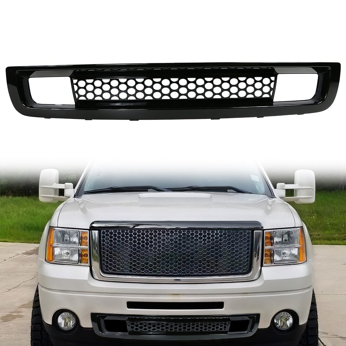 2007-2013 GMC Sierra 1500 Front Lower Grille Guards Bumper Grill ABS