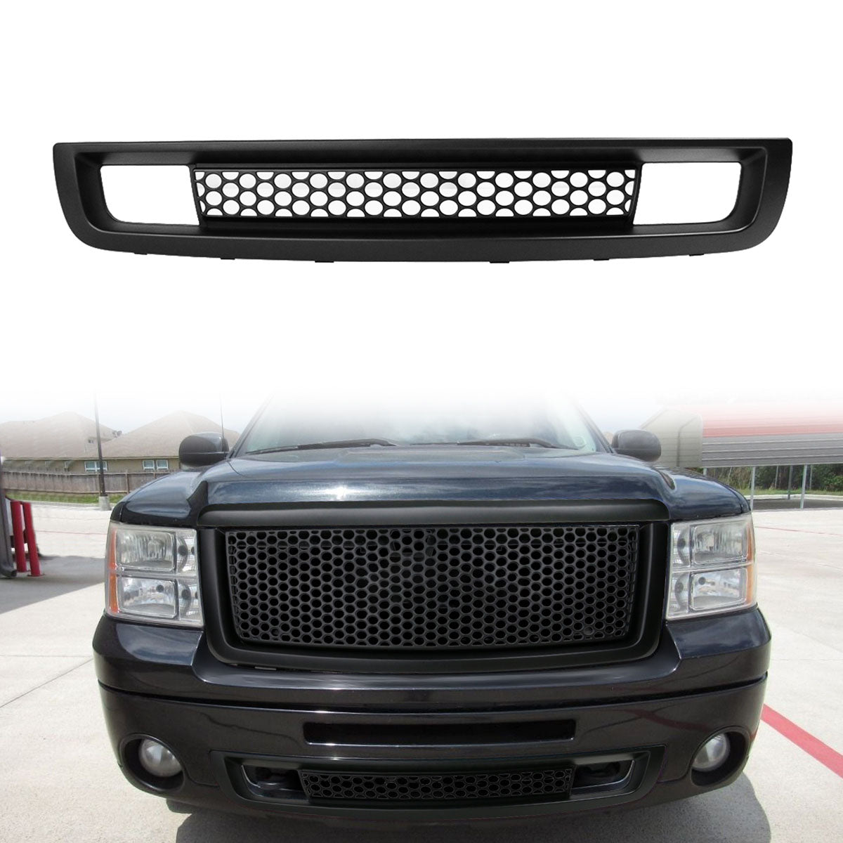 2007-2013 GMC Sierra 1500 Front Lower Grille Guards Bumper Grill ABS