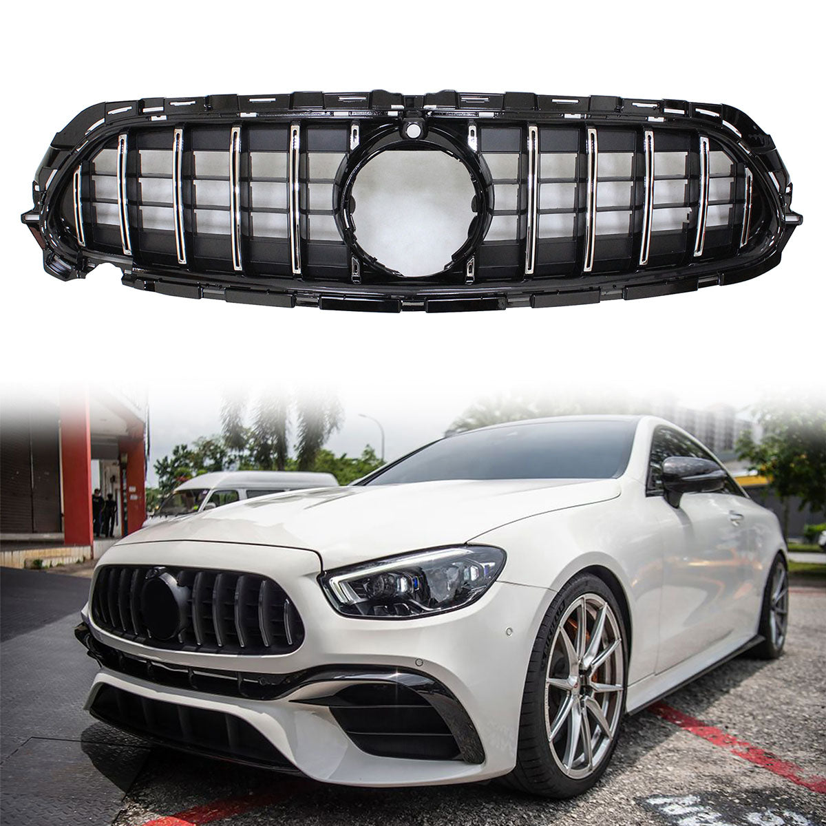 2021-2023 Mercedes-Benz W213 E Class GT Style Front Bumper Hood Grille