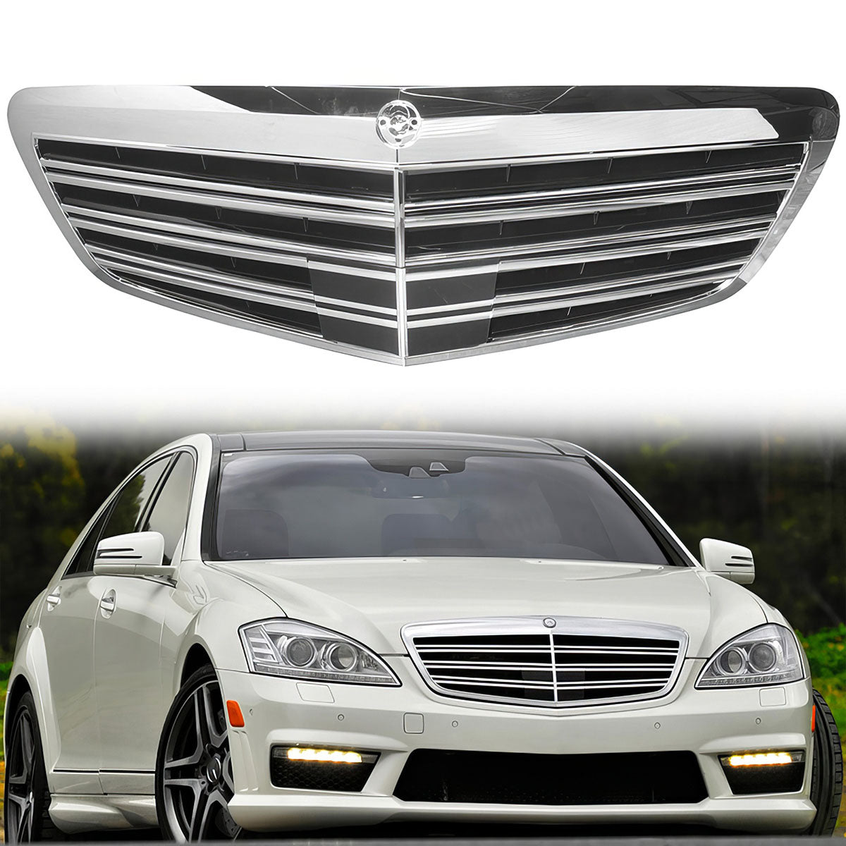 2010-2013 Mercedes-Benz W221 S Class Front  Bumper Hood Grille ABS