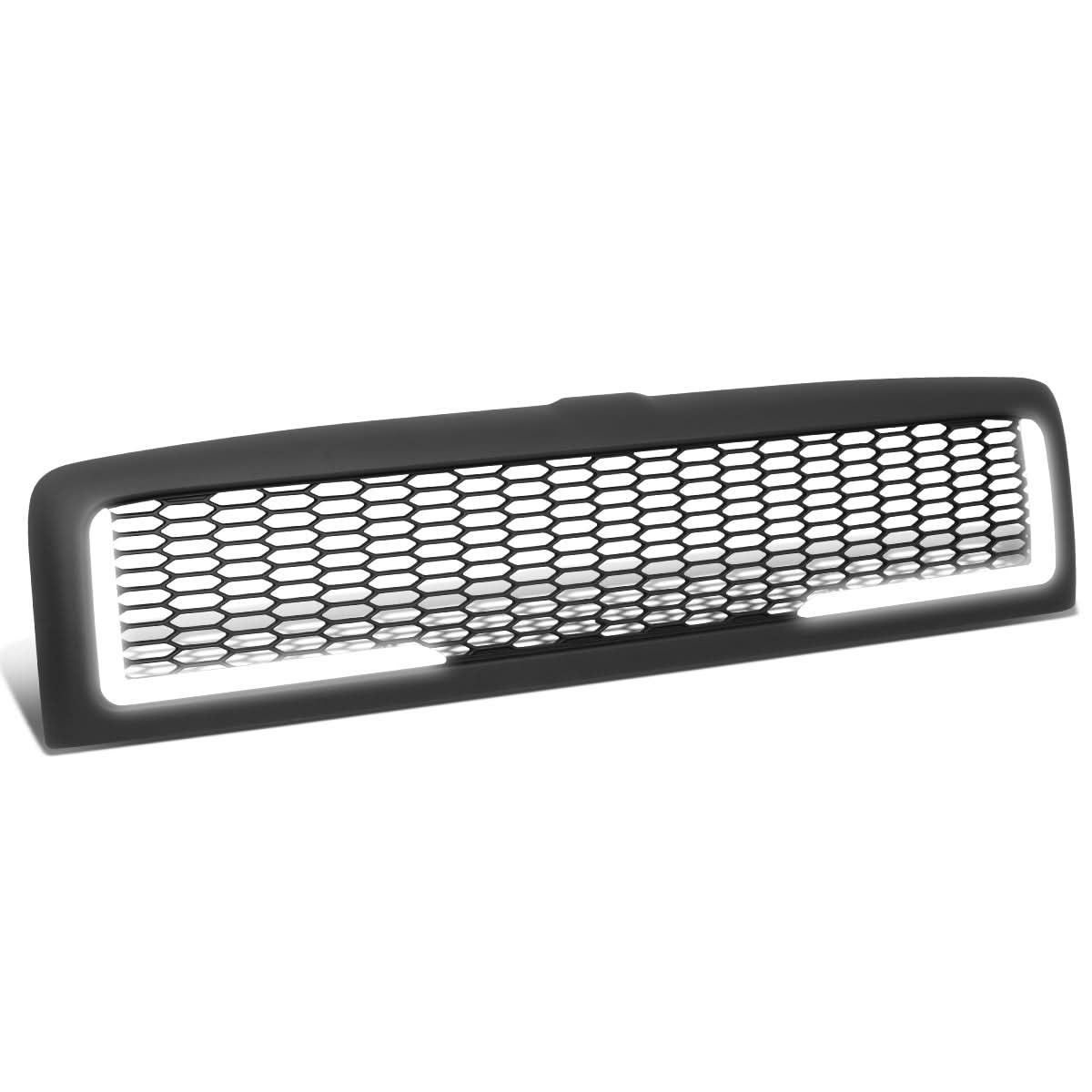 94-02 Dodge Ram Honeycomb Mesh Grille w/ LED DRL Lights - Matte Black