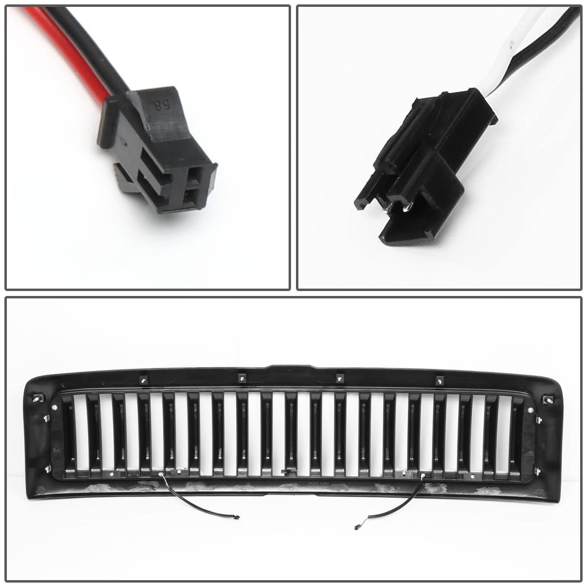 94-02 Dodge Ram Vertical Fence Style LED DRL Grille - Matte Black