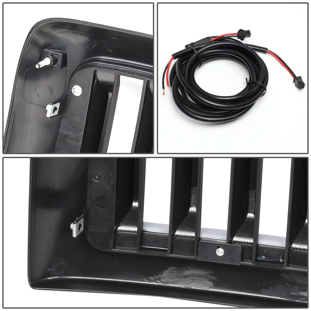 94-02 Dodge Ram Vertical Fence Style LED DRL Grille - Matte Black