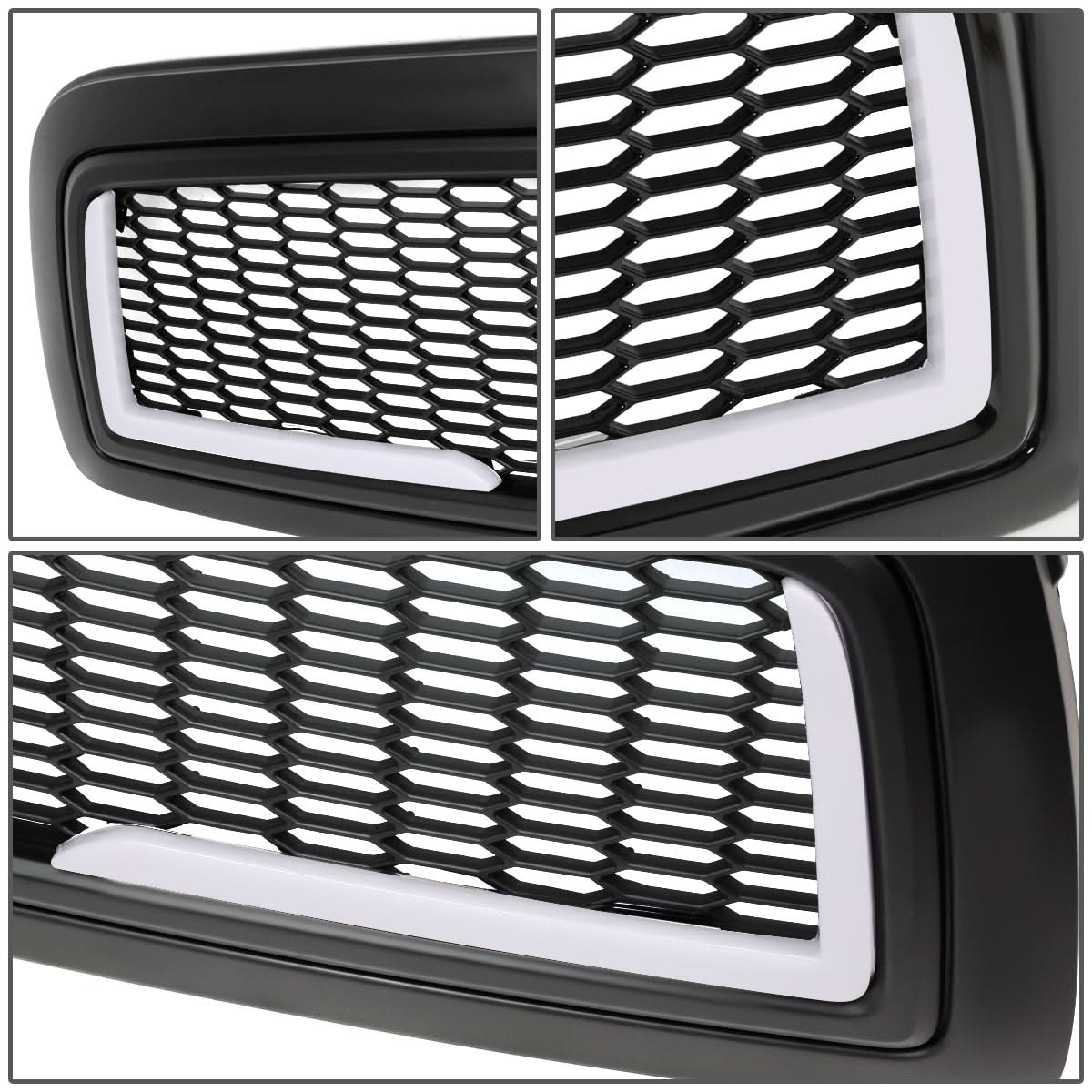 09-12 Dodge Ram 1500 Honeycomb Style LED DRL Grille - Matte Black