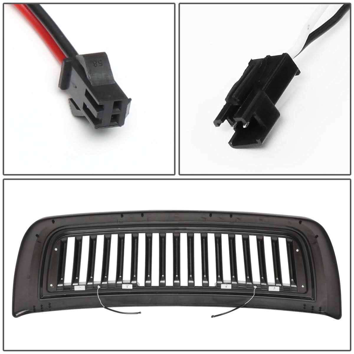 10-18 Dodge Ram 2500 3500 Vertical Fence Style LED DRL Grille Matte Black