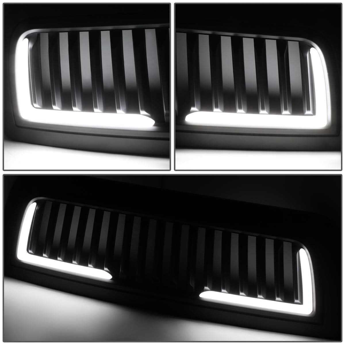 10-18 Dodge Ram 2500 3500 Vertical Fence Style LED DRL Grille Matte Black
