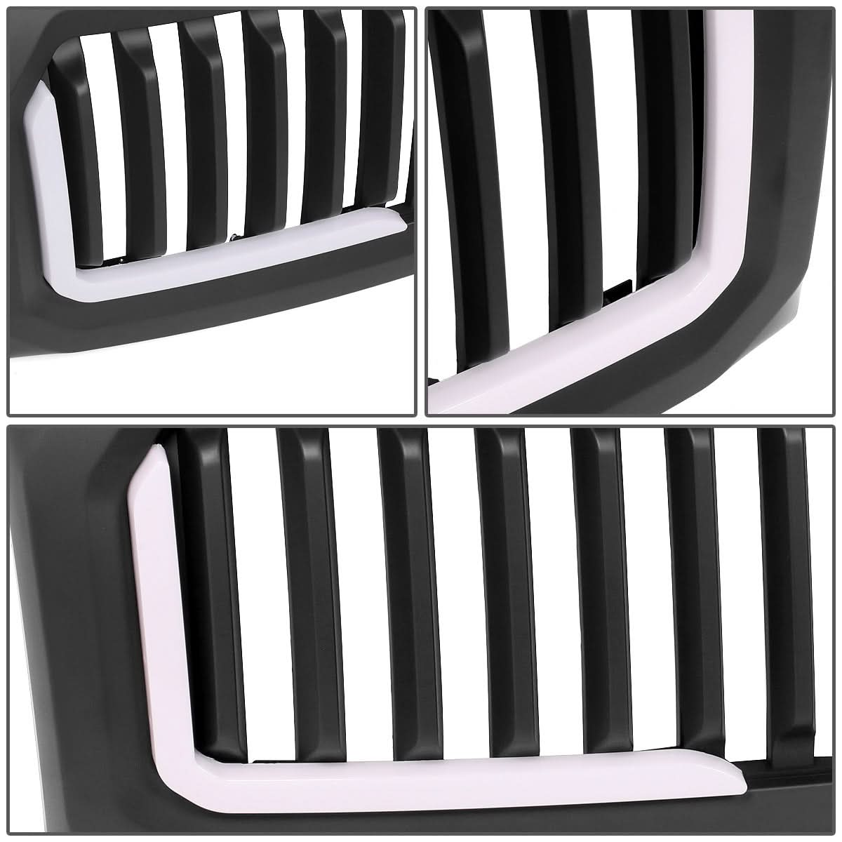 2009-2014 Ford F-150 Vertical Fence Style LED DRL Grille - Matte Black