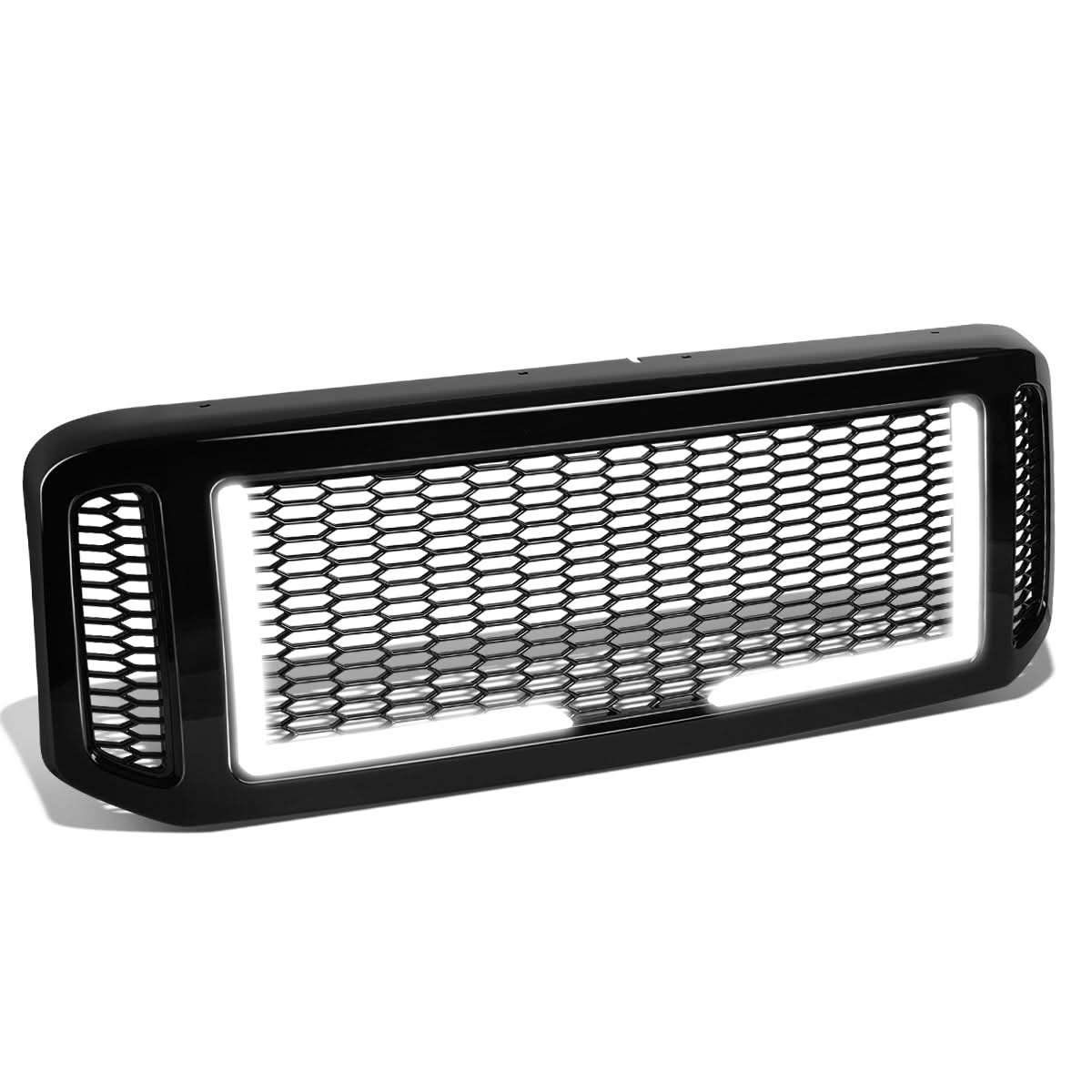 2005-2007 Ford F-250/F-350/F-450/F-550 Honeycomb Mesh Grille w/ LED DRL