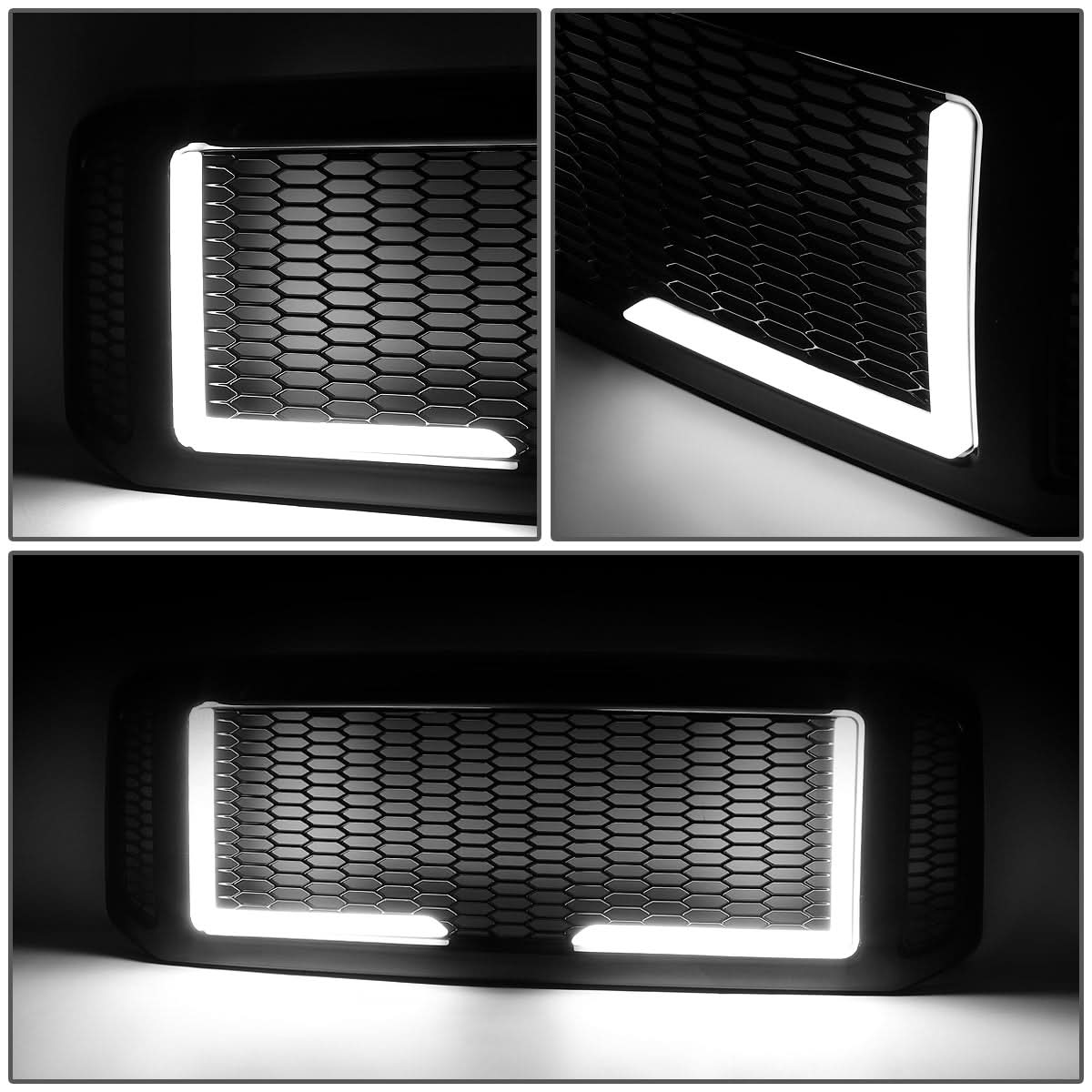 2005-2007 Ford F-250/F-350/F-450/F-550 Honeycomb Mesh Grille w/ LED DRL