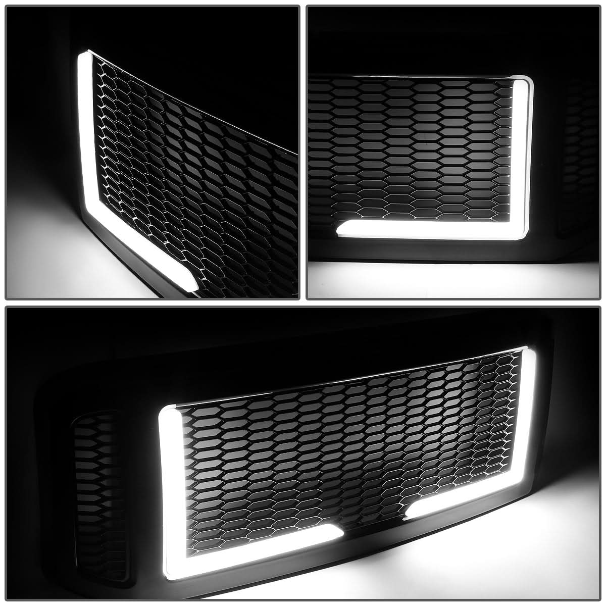 2005-2007 Ford F-250/F-350/F-450/F-550 Honeycomb Mesh Grille w/ LED DRL
