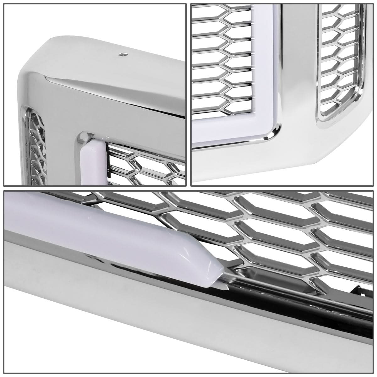 2005-2007 Ford F-250/F-350/F-450/F-550 Honeycomb Grille w/ LED DRL
