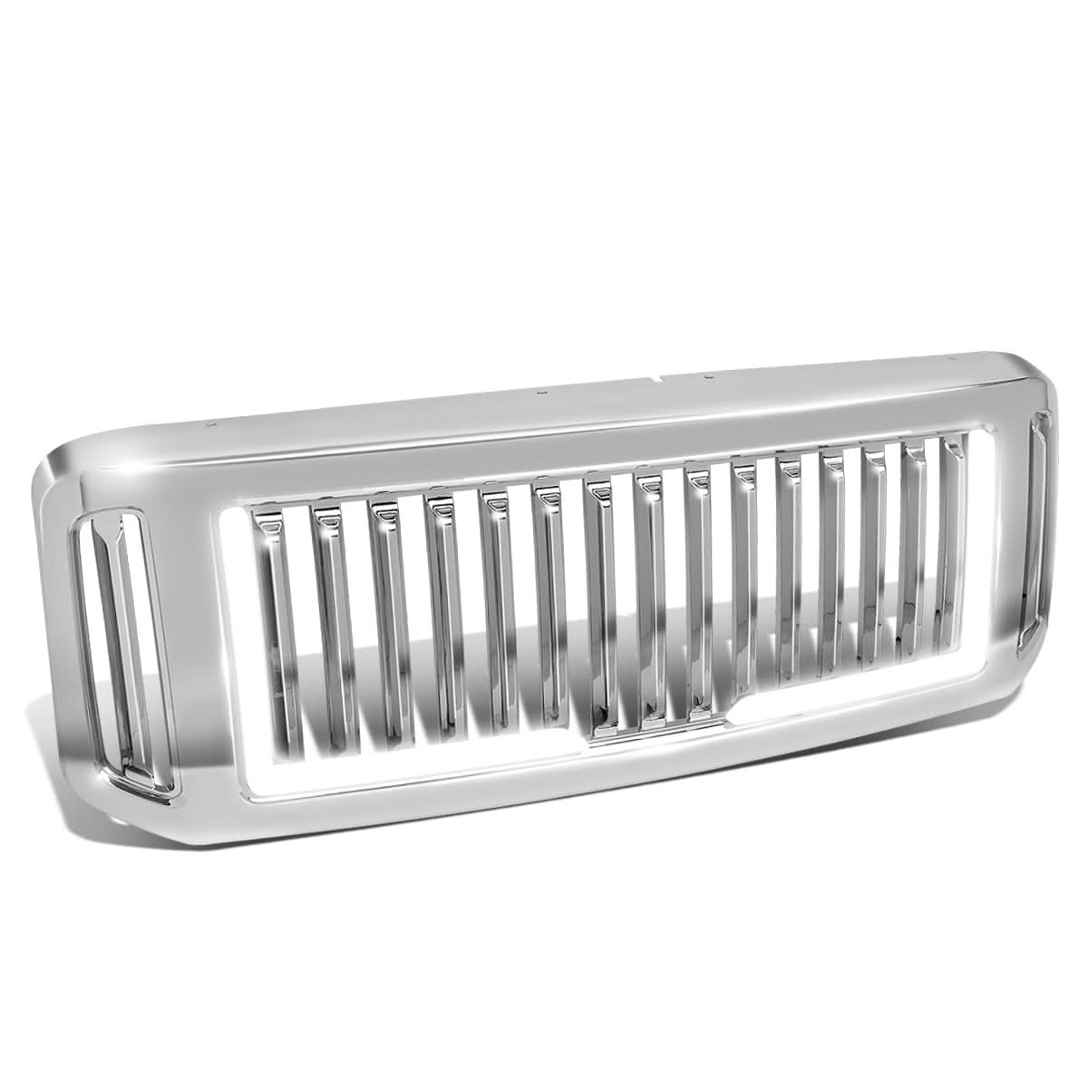 05-07 Ford F-250 F-350 F-450 F-550 Vertical Fence LED DRL Grille Chrome