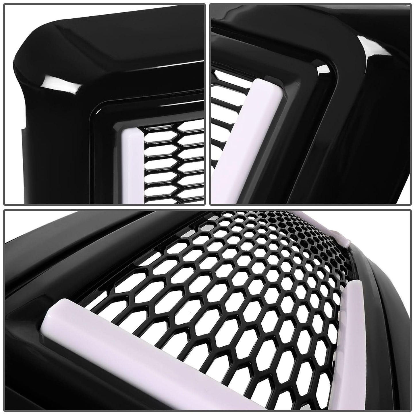 08-10 Ford F-250 F-350 F-450 F-550 Honeycomb Mesh Grille w/ LED DRL