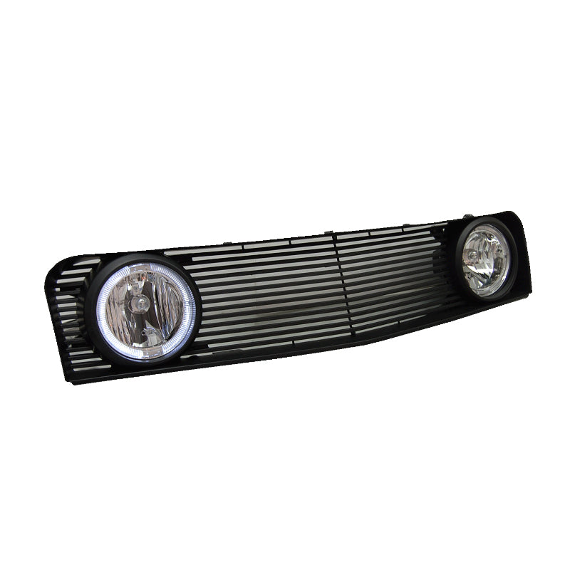 2005-2009 Ford Mustang Black Mesh Front Upper Grille Halo Fog Lights