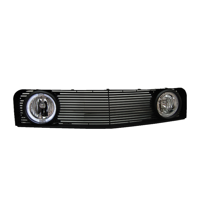 2005-2009 Ford Mustang Black Mesh Front Upper Grille Halo Fog Lights