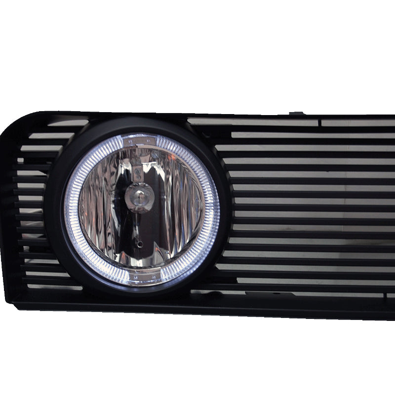 2005-2009 Ford Mustang Black Mesh Front Upper Grille Halo Fog Lights