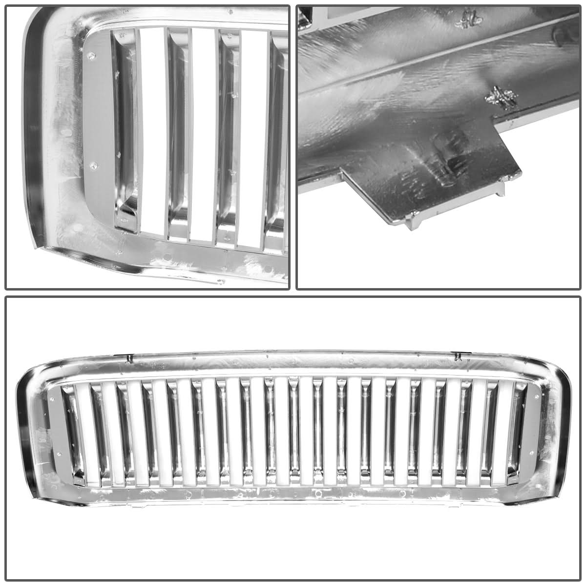 99-04 Ford F-250 F-350 F-450 F-550 Vertical Fence Style Chrome Grille