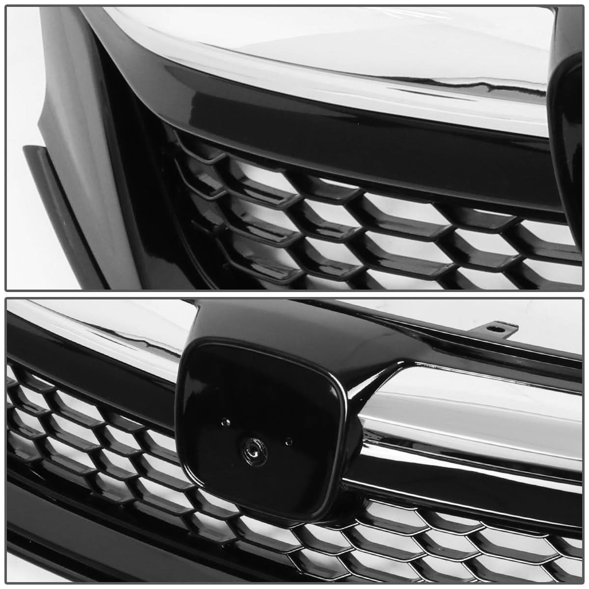 16-17 Honda Accord Honeycomb Style Front Grille Black Chrome
