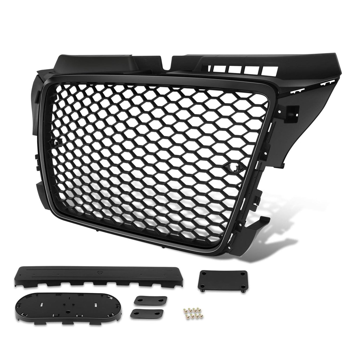 2009-2013 Audi A3 RS4 Style Grille with Parking Sensor Holes - Matte Black