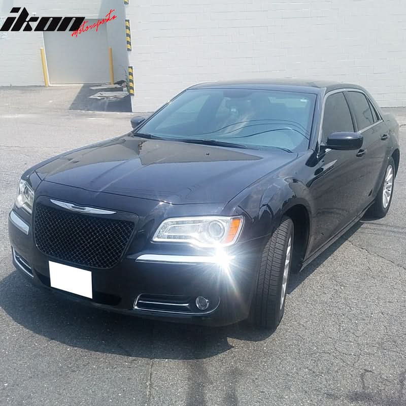 2011-2014 Chrysler 300 300C B Style Black Front Bumper Mesh Grille ABS