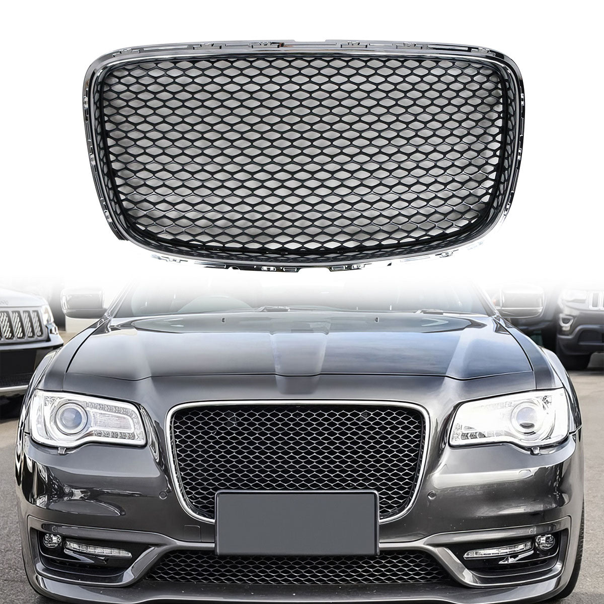 2015-2023 Chrysler 300 Grille TBD Style Front Hood Mesh Grill ABS